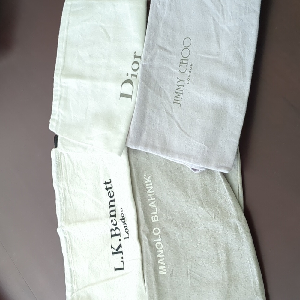 Dior, Jimmy Choo, Manolo Blahnik & L K.Bennett Bundle of shoe dust bags